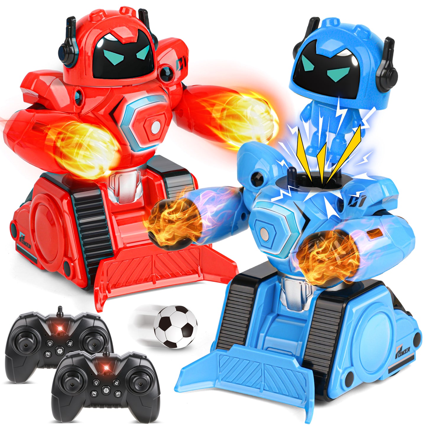 Flooyes Remote Control Robot Toys for Kids, Football Battle Robot Gift for Boys Girls Age 3 4 5 6 7 8+
