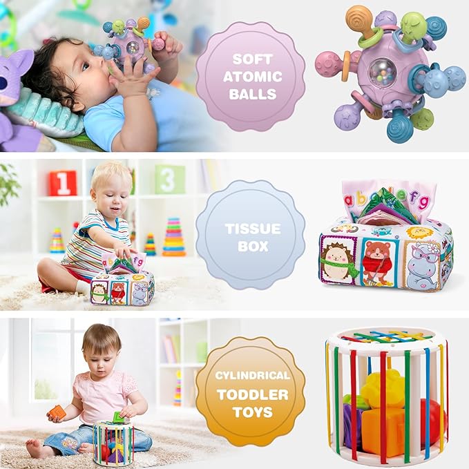 6 in 1 Infant Toddler Newborn Toys, Learning Educational Preschool Toys for Boy and Girl Gifts Age 6 months-2 years