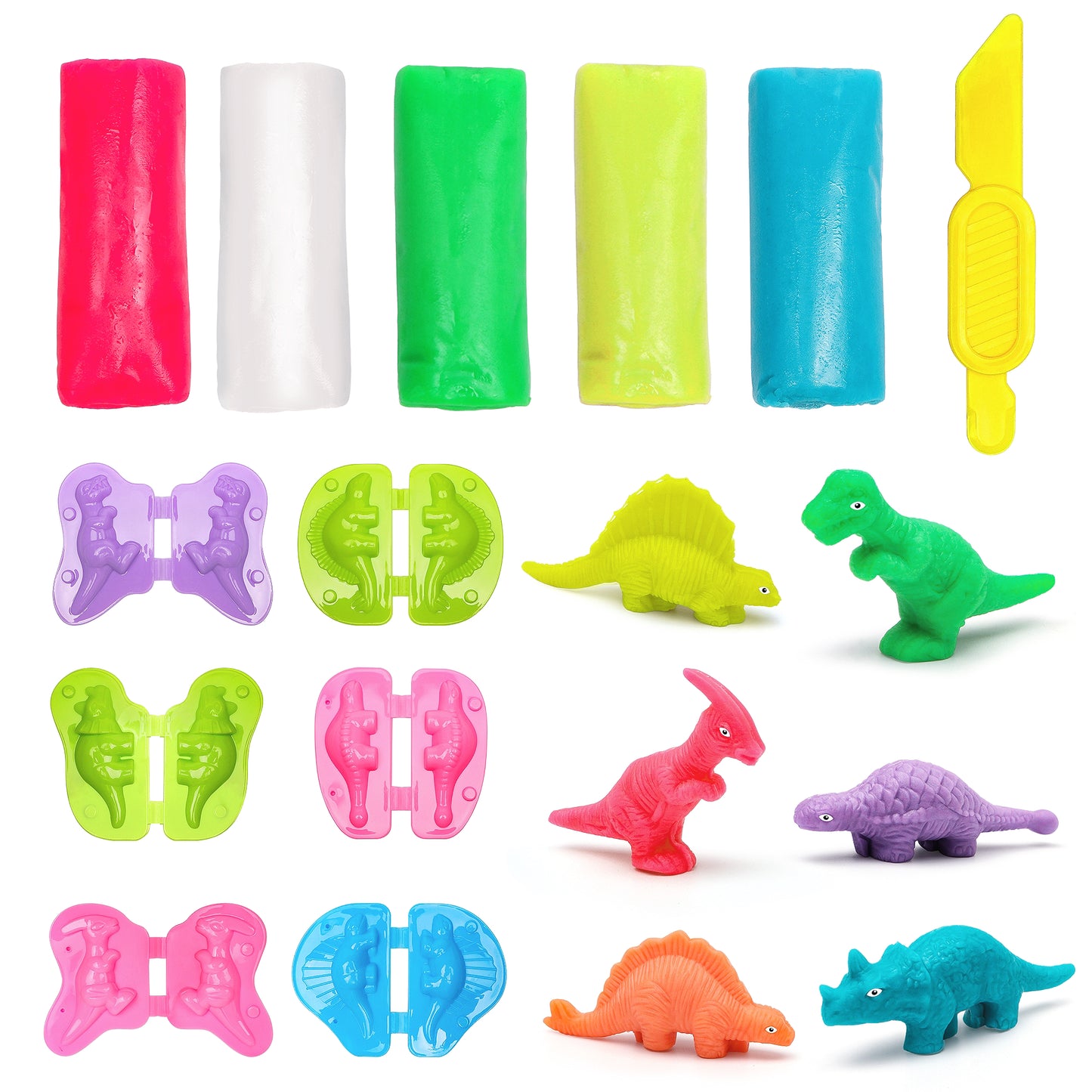 Dinosaur World Color Play Dough Sets for Kids, Animals Toys Play Doh Set for Toddlers Boys Girls Christmas Gift Birthday Gift Aged 3 4 5 6+