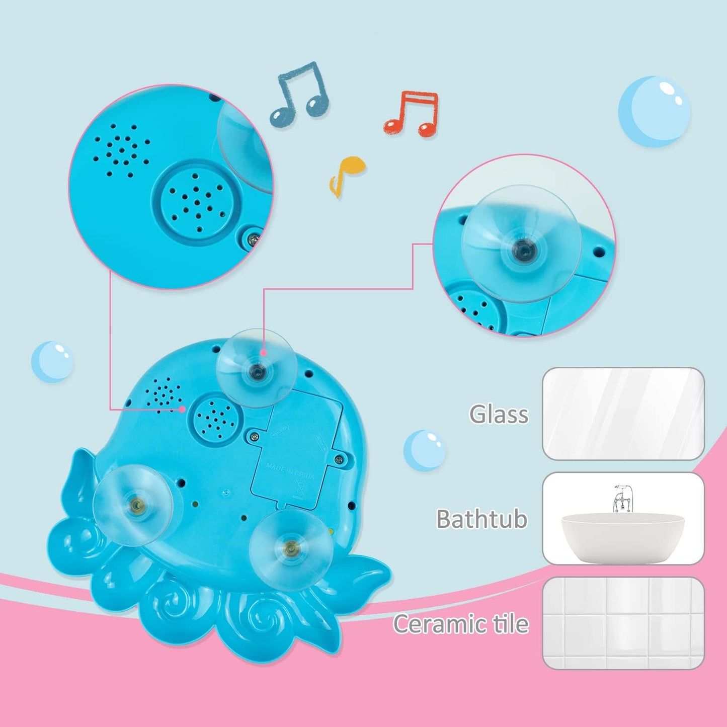 Baby Bath Toys, Musical Octopus Bath Bubble Maker for The Bathtub, Bubble Making Machine Toy Gift for Toddlers 1-3