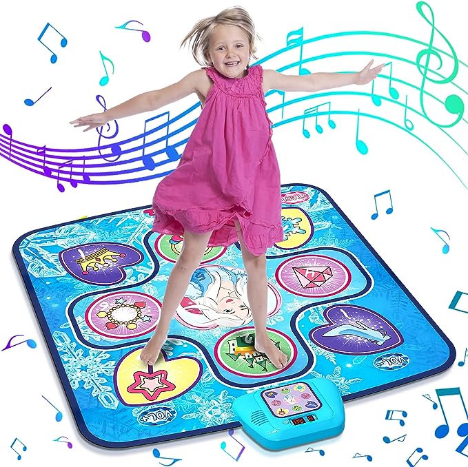 Frozen Themed Dance Pad Music Games for Kids, Contains 5 Modes and 3 Challenge Levels, Birthday Gifts for 3-10+ Year Old Girls