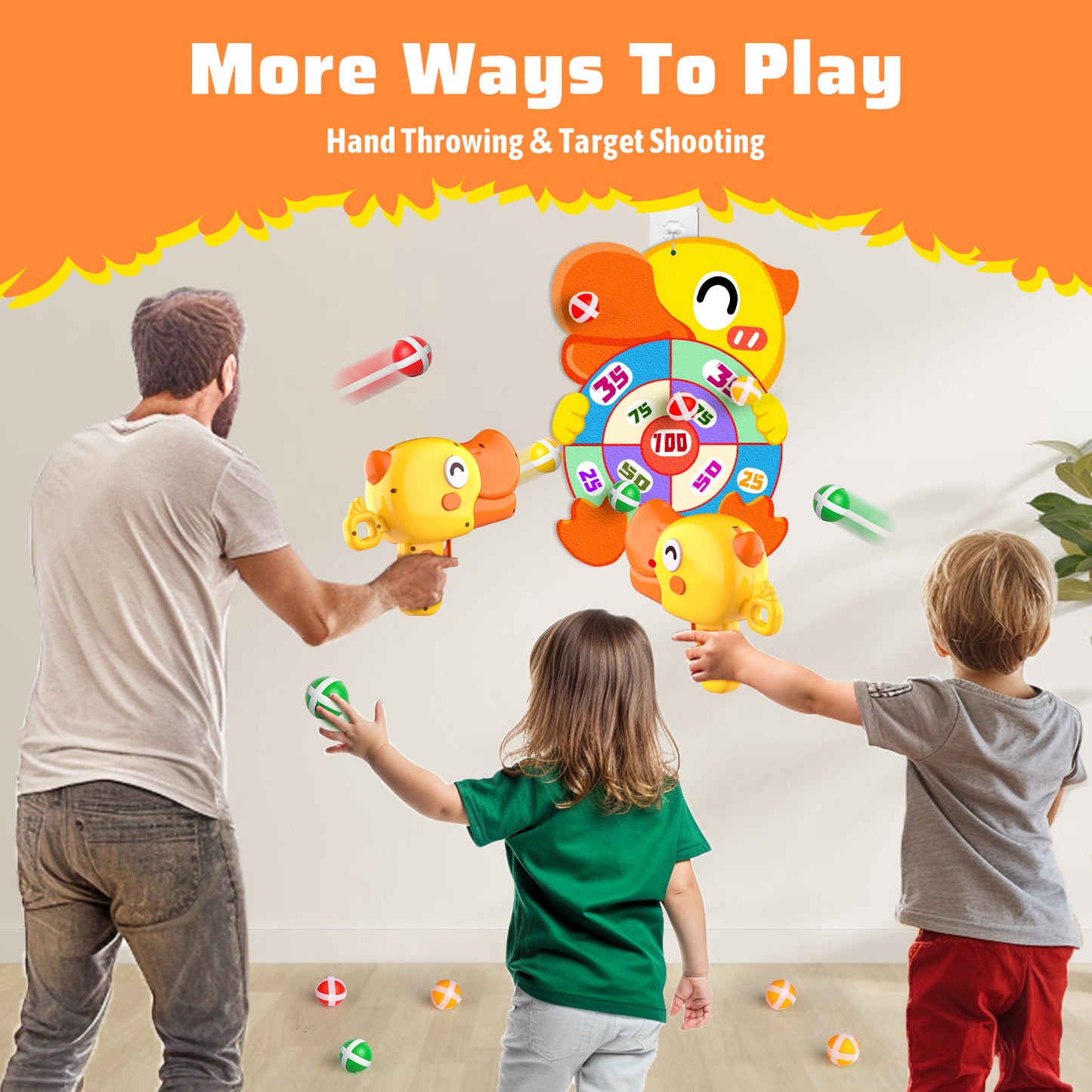 Outdoor Shooting Target Toys for Kids,2PSC Dart Board Toys for Kids Toddlers 3 4 5 6 7 8+ Years Old with 18 Sticky Ball,Indoor&Outdoor Party Games Birthday Christmas Toys Gifts for Kids.