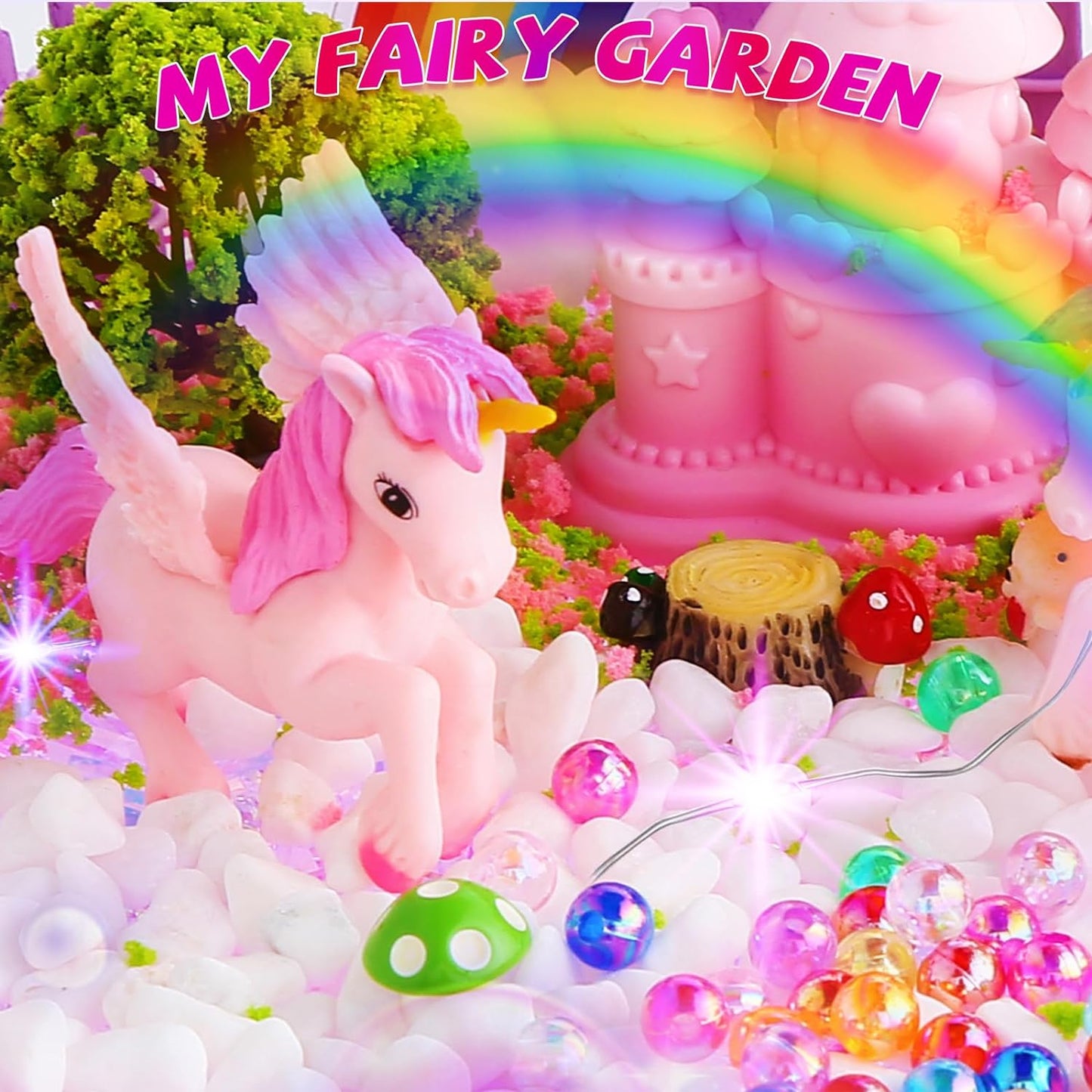 Unicorn Gifts for Girls, Unicorn Terrarium Garden kit for Kids，DIY Unicorn Arts & Crafts Kit - Voice Control LED Night Light Up Birthday Gifts Crafts Toys for Kids Ages 3-12