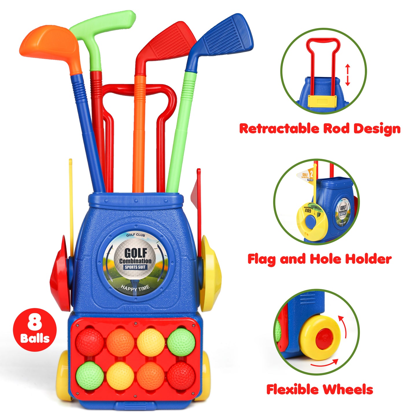 Pro-Quality Toddler Golf Toy Set - Includes Golf Ball Game Set - Outdoor Sports Toys, the Perfect Birthday Gifts for Boys and Girls Aged 3-6 Years (Blue)