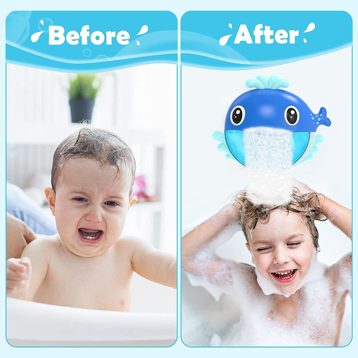 Baby Bubble Bath Toy for Kids, Christmas Baby Gift Toys Bubble Maker for Bathtub toys, Musical Foam Blower Bubbling Machine for Baby Boys Girls 18 Months Up