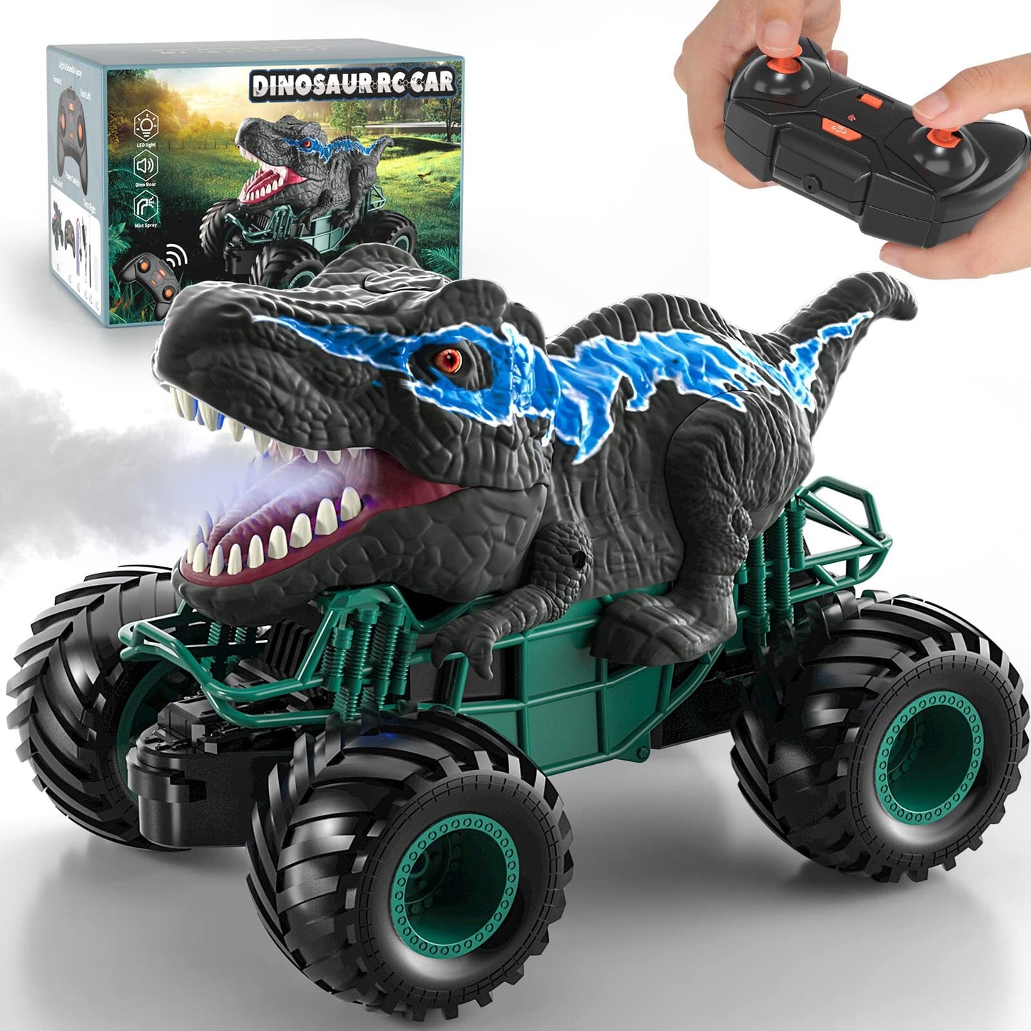 Remote Control Dinosaur Car for Boys Kids Ages 3 4 5 6 7 8+ Years, 2.4ghz RC Dinosaur Truck for Toddlers, Electronic Rc Car with Light Sound & Spray All Terrain Car for 3 4 5 6-8 Kids (5.0) 5 stars out of 1 review 1 review