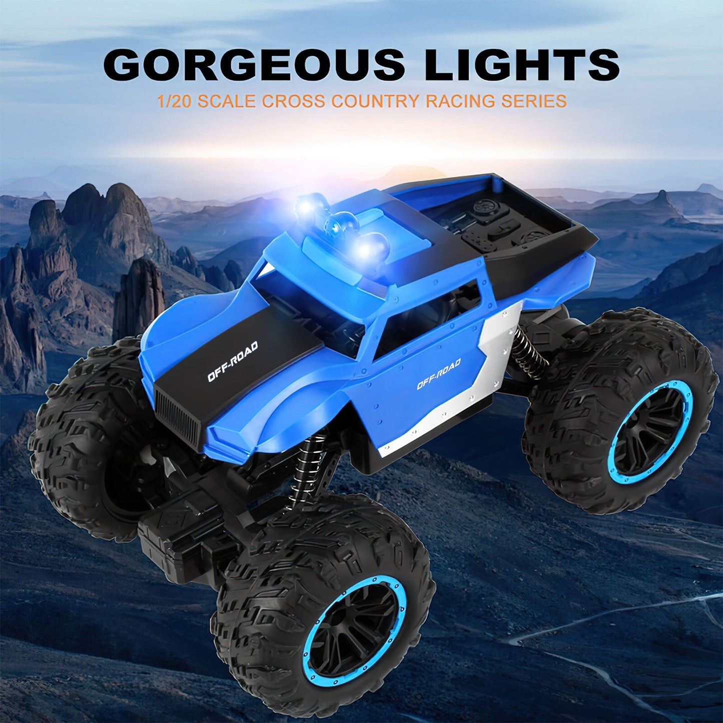 Remote Control Car All Terrains Rock Crawler, 2.4ghz RC Cars Electric Radio Control Off Road Cars, Birthday Christmas Gift Toys for Boys Age 3+