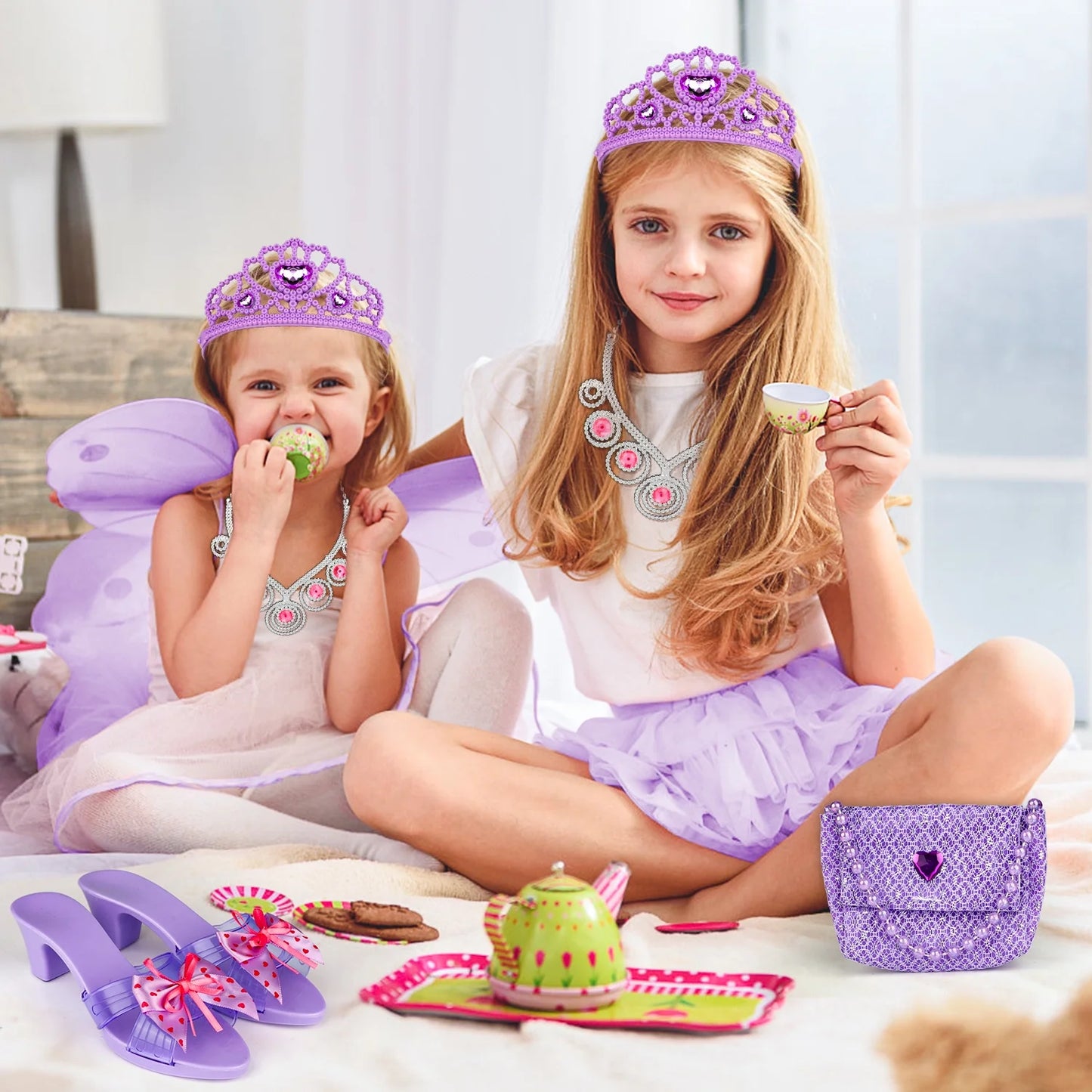 Princess Dress-up Toys Set for Toddlers Girl, Purple Princess Toys for Girls Ages 3 4 5 6+ Years, Birthday Christmas Dress Up Gift for Little Girls 3-6 Years.