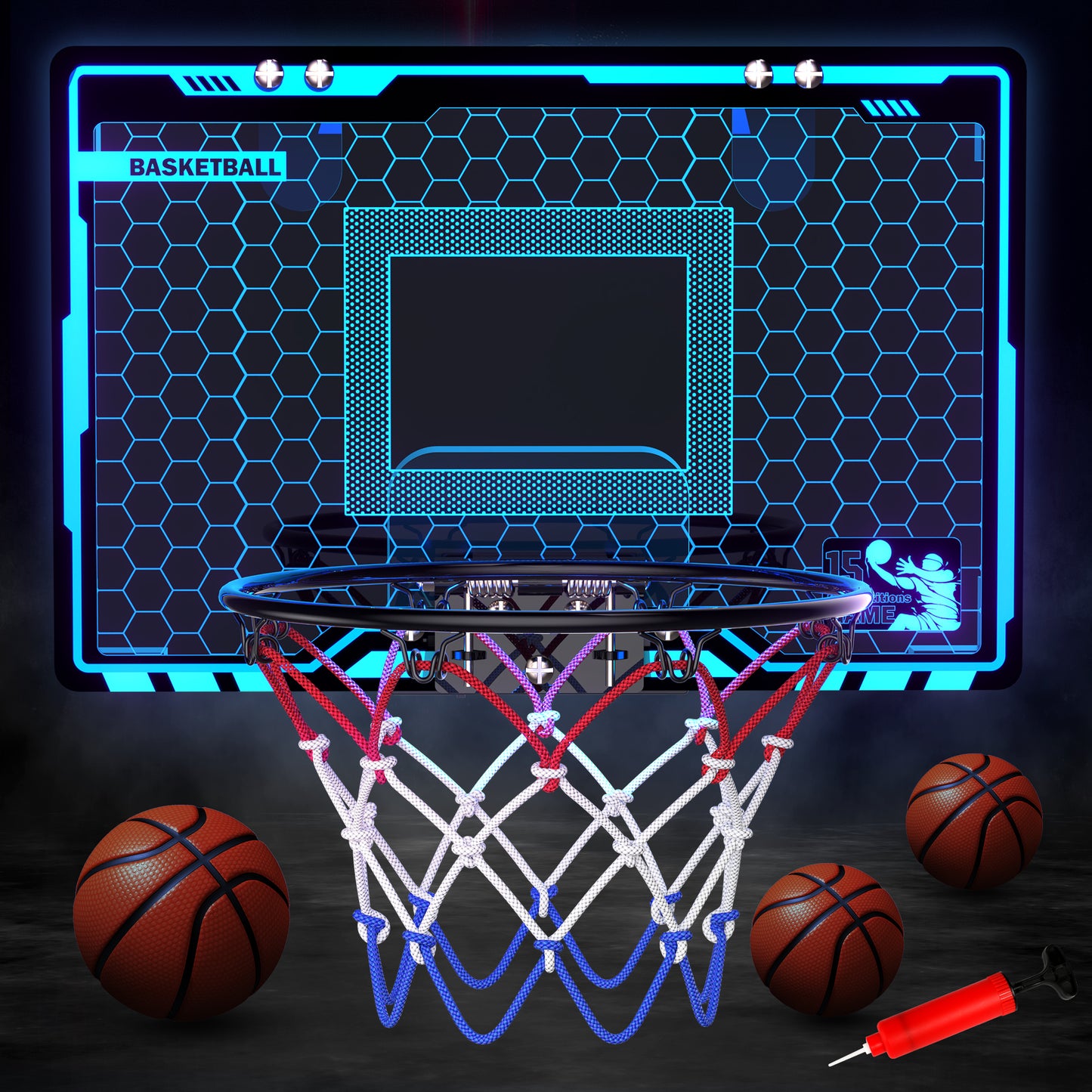 Mini Basketball Hoops for Kids Ages 3 4 5 6 7 8+Years, Basketball Toys for Kids with LED Light, Indoor Toddler Basketball Hoops Set for Boys Ages 3-8 , Birthday Christmas Gifts.