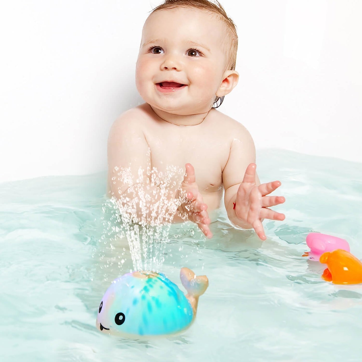 Bathtub Swimming Pool Toys for Baby, Waterproof Light-up Floatable Toddler Bath Toy with Smooth Design, Baby Boys Girls Christmas Birthday Gift Toys