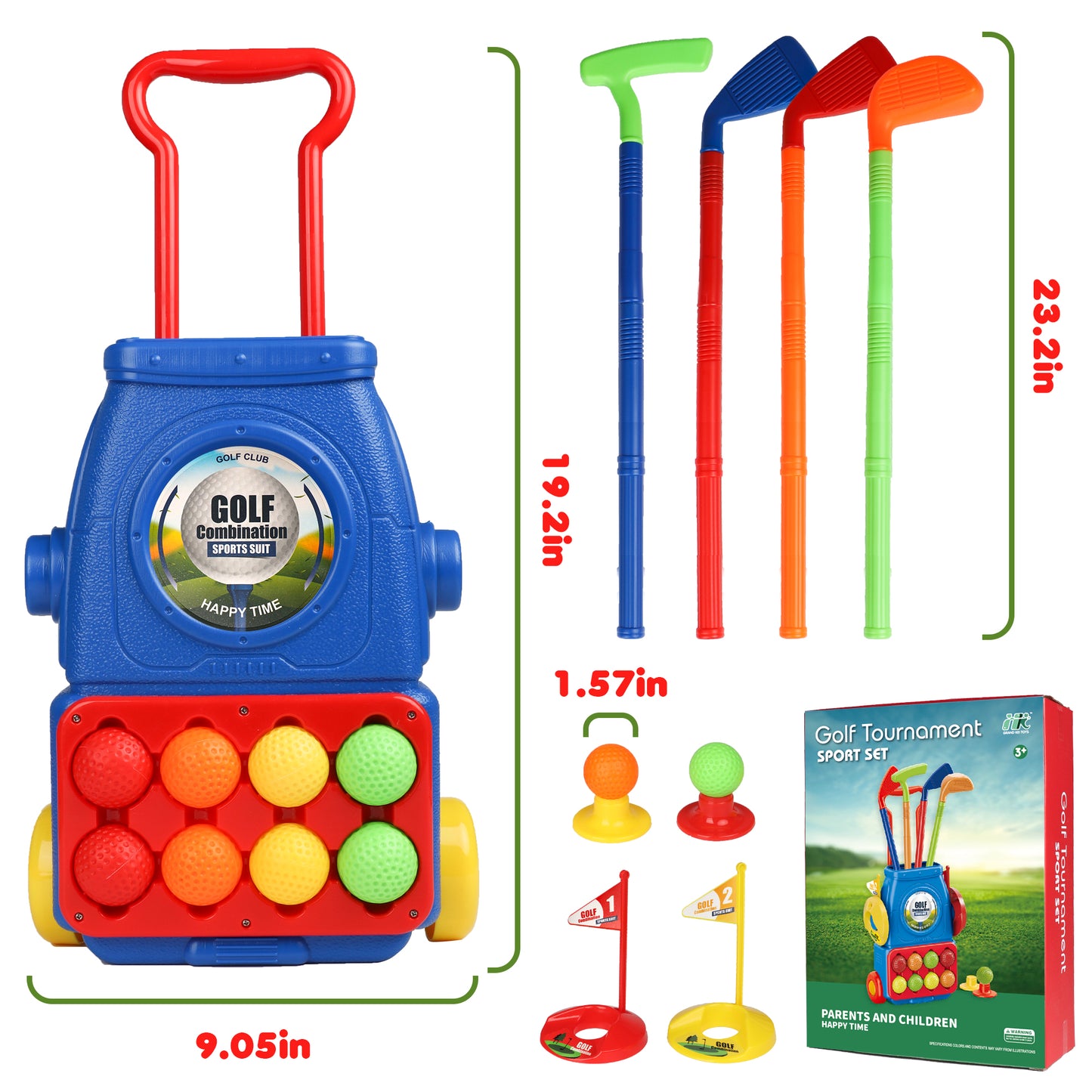 Pro-Quality Toddler Golf Toy Set - Includes Golf Ball Game Set - Outdoor Sports Toys, the Perfect Birthday Gifts for Boys and Girls Aged 3-6 Years (Blue)