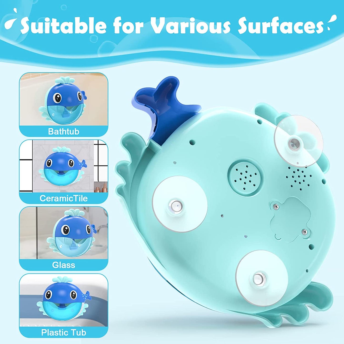 Baby Bubble Bath Toy for Kids, Christmas Baby Gift Toys Bubble Maker for Bathtub toys, Musical Foam Blower Bubbling Machine for Baby Boys Girls 18 Months Up