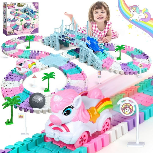 Flooyes DIY Construction Unicorn Truck Car, Truck Toy For Kid 3 4 5 6 Year Old Girls, Birthday Gift For Little Girl