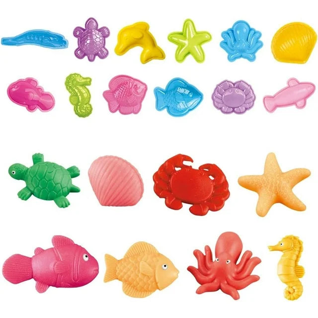 Color Clay Dough Ocean Animals Modeling Kit, Multi-color Play Dough Set, Kids Arts Crafts Toy Gift for Girls Boys Age 3+