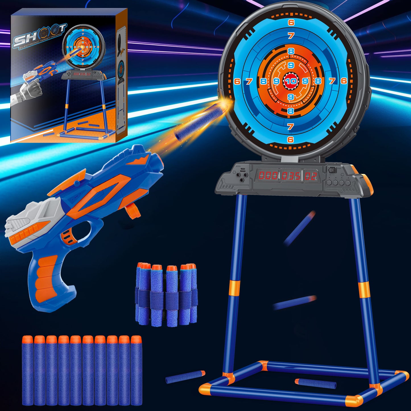 Digital Target Toys for Boys, Shooting Practice for Nerf, Kids Target Shooting Games Toys for 5,6,7,8-12 Year Old Boys Girls