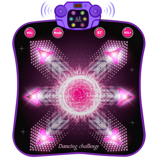 Girls Dance Mat for 3-12 Year Old Kids, 2023 Upgraded Electronic Dance Pad with Light-up, Music and Bluetooth, Christmas Gift Toy for 3 4 5-7 8-11 12+ Year Old Girls Birthday Gift Ideas