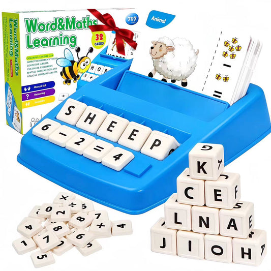 Matching Letter Learning Games for Kids, 32 Words Spelling, 20 Number Blocks, 5 Symbol Blocks, Preschool Educational Toys for Toddler Ages 3+