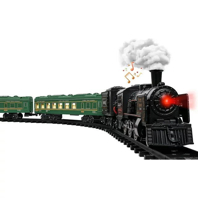 Model Train Set Toys for Boys 3 4 5 6 7 8+ Years - Metal Alloy Electric Trains w/ Steam Locomotive,Train Toys w/ Smoke,Sounds & Lights,Christmas Toys Gifts for 3 4 5 6 7+ Years Old Kids