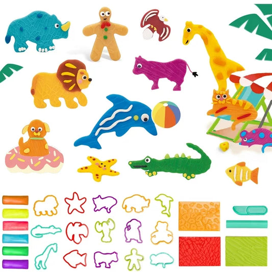 Play Dough Set - Unleash Your Child's Creative Potential, Color Play Dough Tools Sets for Kid, Animal World Kit Creations, Best Art Toys Gift for Age 3+