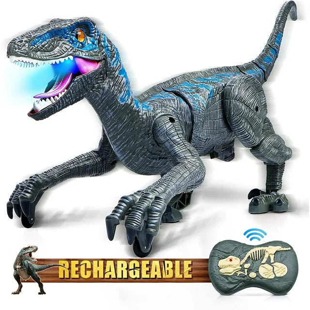 Remote Control Dinosaur Toys for Kids,Walking & Roaring Simulation Velociraptor Dinosaur Toys for Boys Girls 3-12 Years