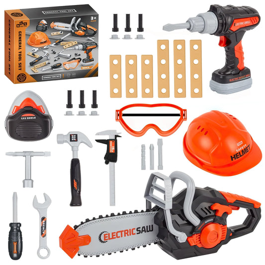 Flooyes Tool Set for Kids, Pretend Play Construction Kits for Boys Toddlers