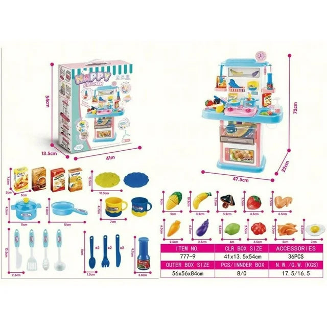 Toy Play Kitchen Sets for Girls, Christmas Gifts Toys for Girls 3-6 6-8, Pretend Play Toys for Kids