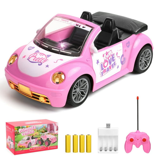 Flooyes Remote Control Car for Girls, Pink RC Car, 2.4Ghz RC Convertible with Rechargeable Battery, Birthday Christmas Gifts Toy for 3 4 5 6 7 8 Years Old Girls Boys