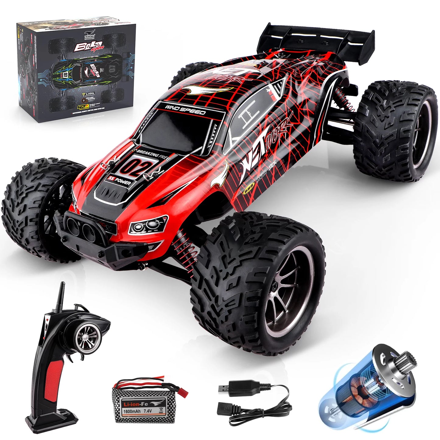 RC Cars Kids Large Remote Control Car 1/12 Scale High Speed RC Car for Adults Boys