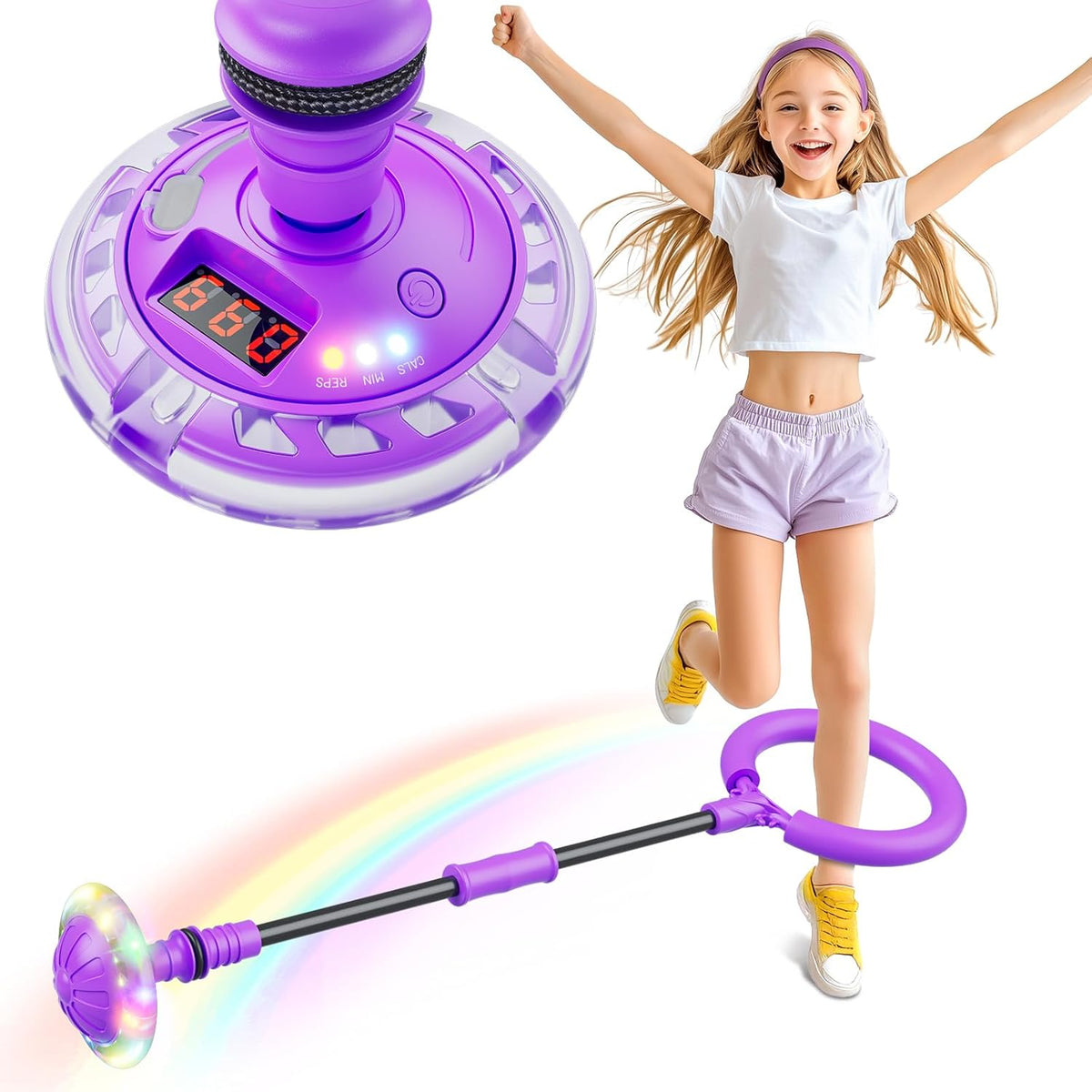 Flooyes Skip Ball for Kids, Ankle Skip Ball Toy with Counter, Timer an ...