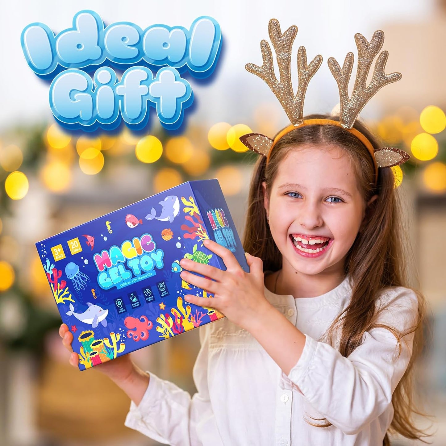Flooyes Magic Elf Water Toy Kit, Aqua Water Gel Magic Elf Pets Kit for Kids, Squishy Maker Toy with 20 Magic and 16 Shape Molds Pets, Birthday Gifts Crafts DIY for Kids, Make Your Own Squishies