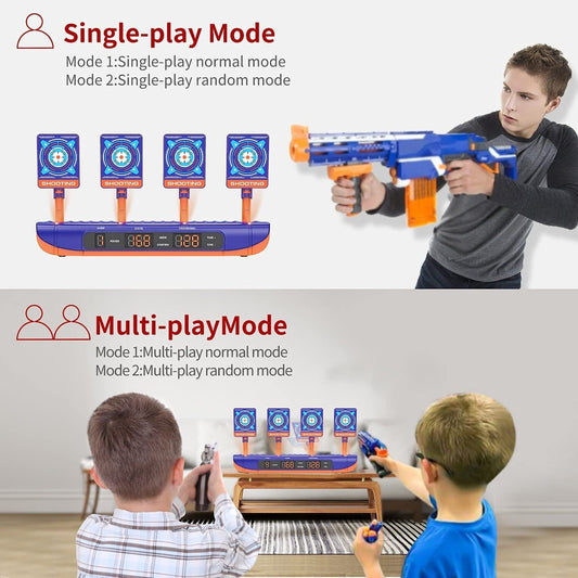 Electronic Shooting Targets for Kids, Digital Scoring Auto Reset Target Shooting Toy with 4 Modes, Christmas Birthday Gifts for 5-12 Year Old Boys