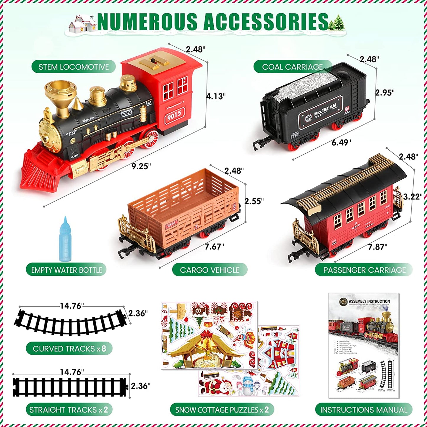 Train Set - Electric Train Toy for Boys Girls w/ Smokes, Lights & Sound, Christmas Gifts for 3 4 5 6 7 8+ Year Old Kids