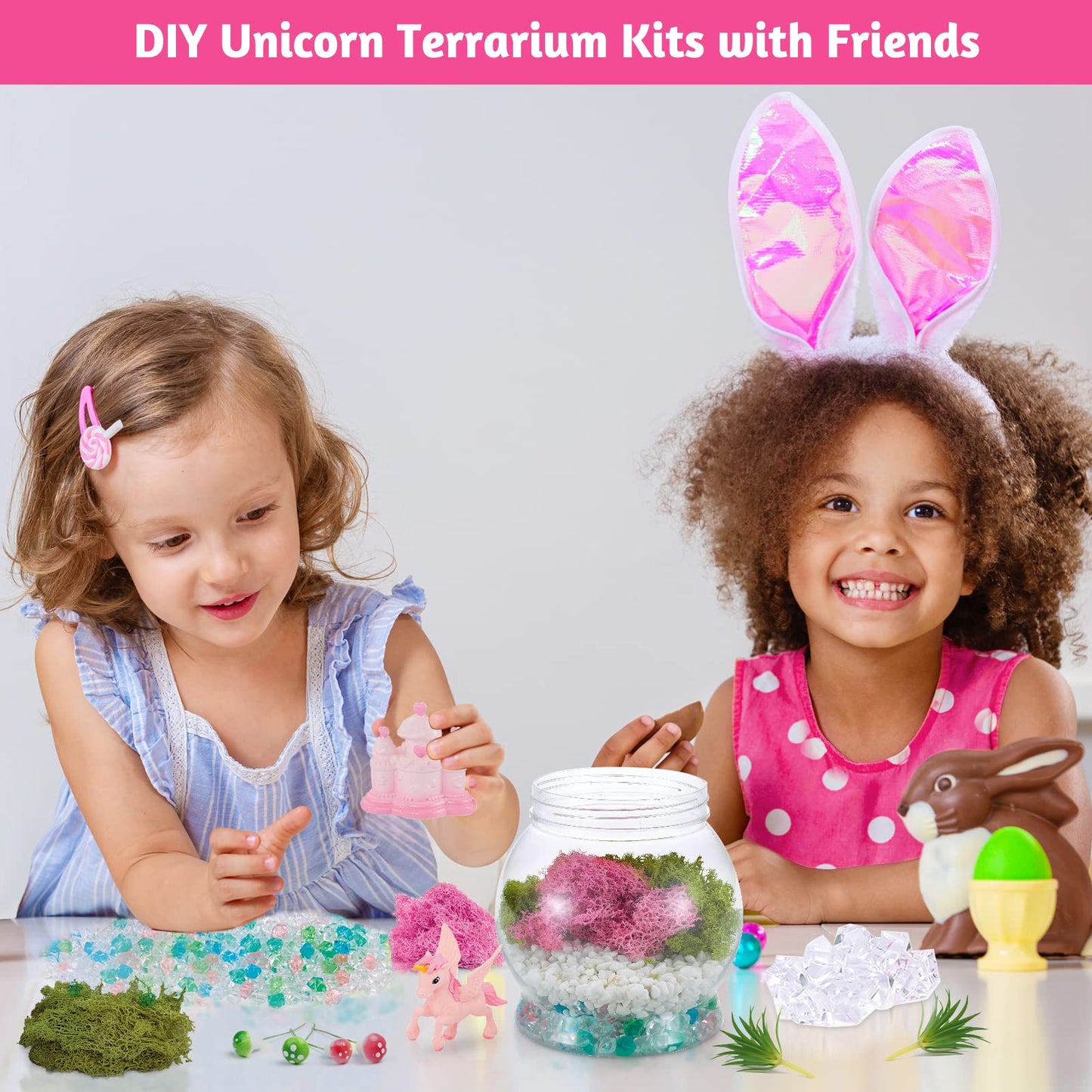 Unicorn Terrarium Kit for Kids - Light Up Art Crafts Toy and Gift for Girls