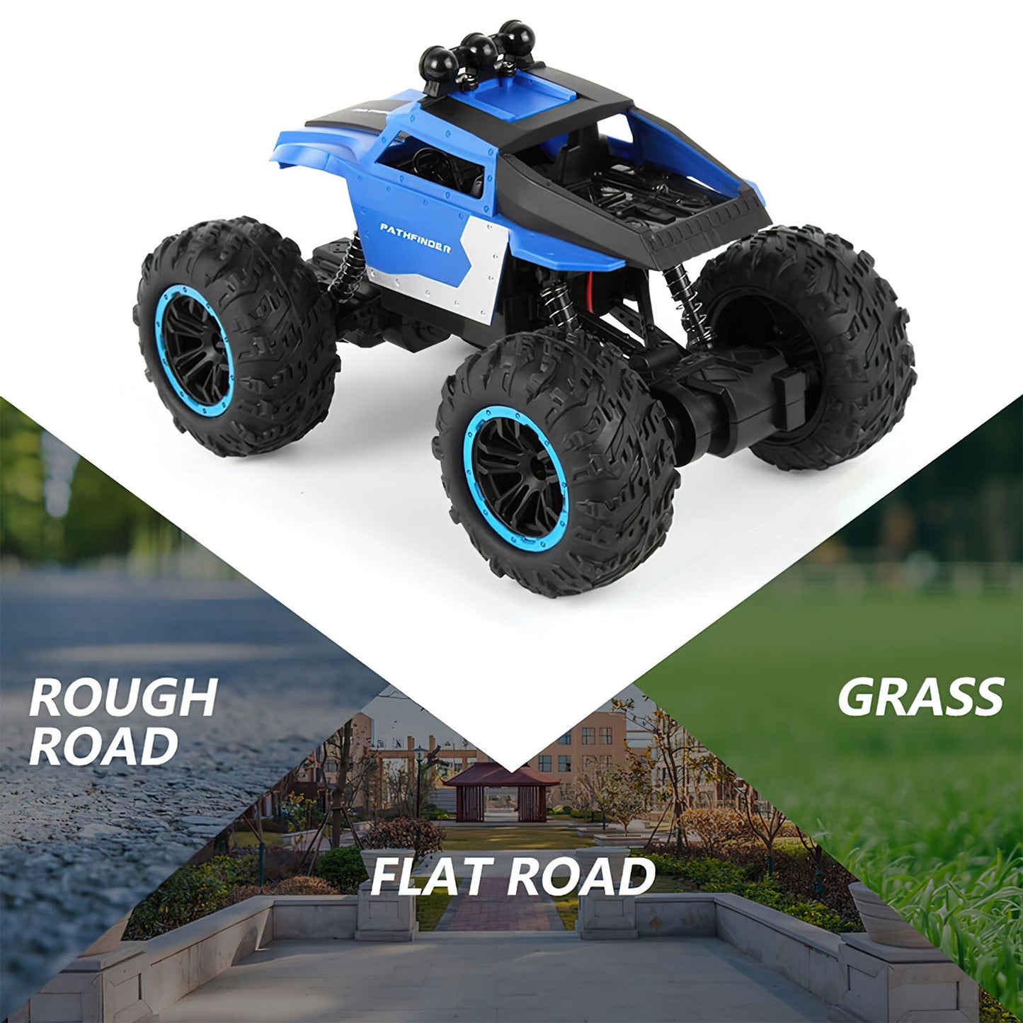 Remote Control Car All Terrains Rock Crawler, 2.4ghz RC Cars Electric Radio Control Off Road Cars, Birthday Christmas Gift Toys for Boys Age 3+