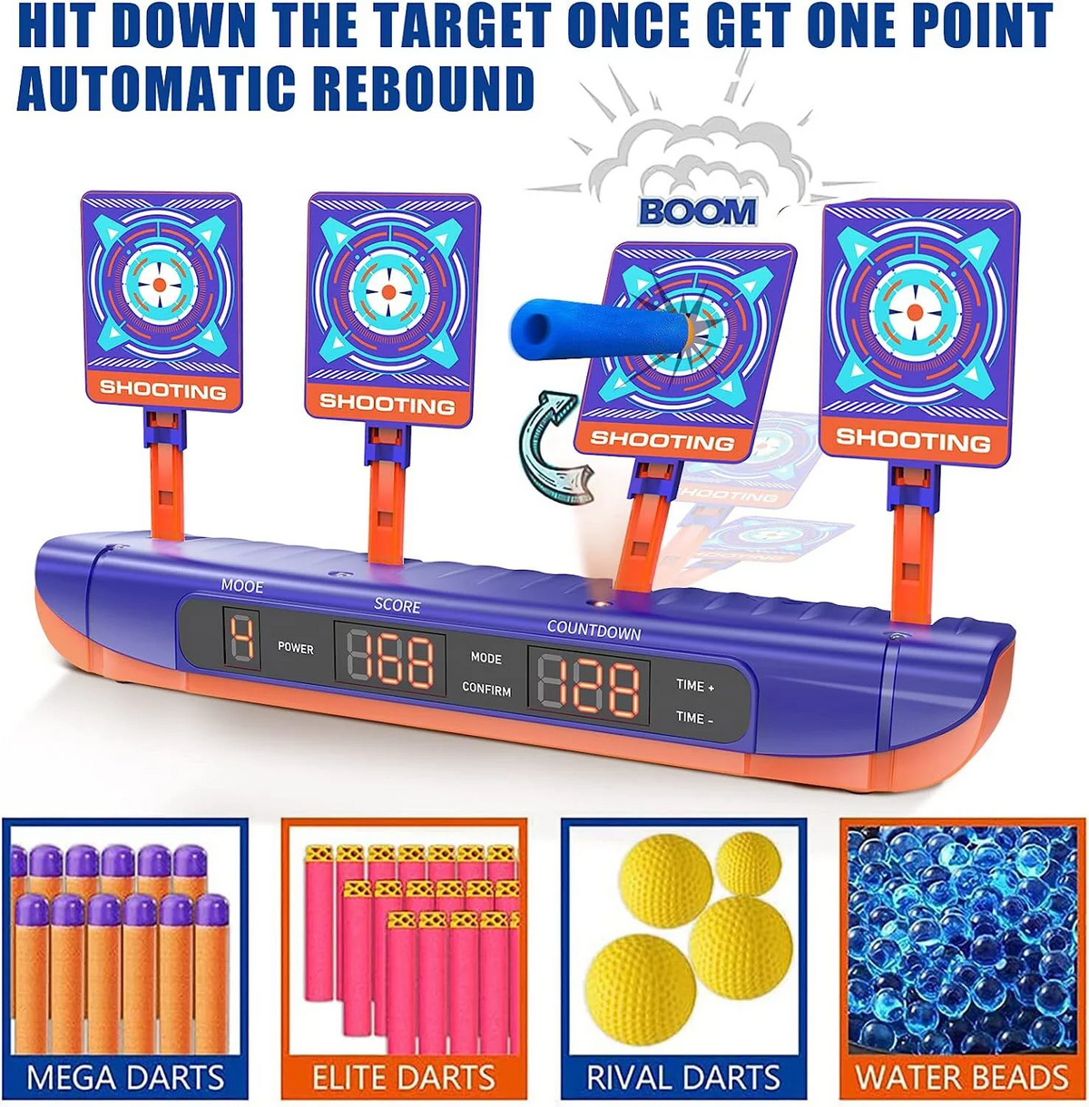 Digital Firing Target Electronic Shooting Targets for Kids, Digital Scoring Auto Reset Targe ...